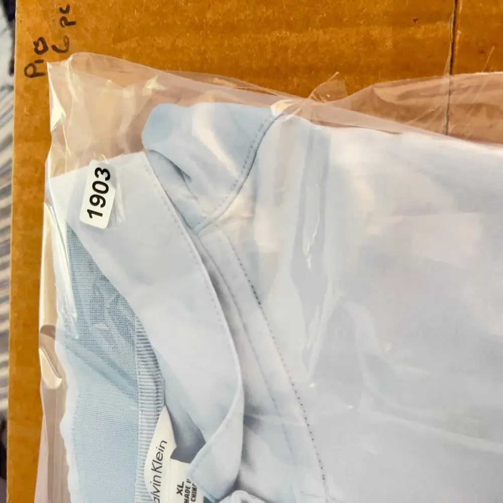 Calvin Klein Polo Shirt Men's XL Blue Colorblock Short Sleeve SOFT Cotton Resort